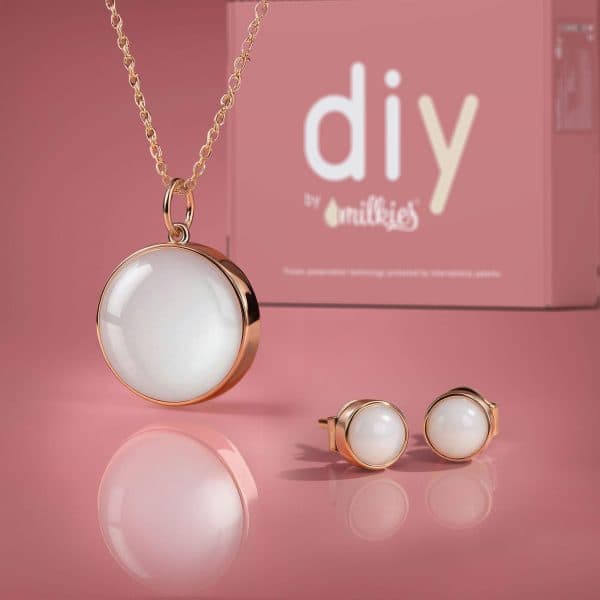 DIY Breast milk Box – Set: 18mm Necklace "Circle of Life" + Earrings